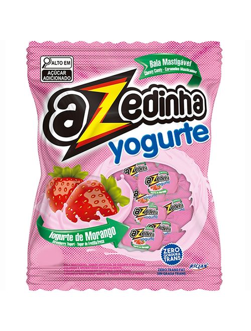 Bala Mastigável Azedinha Yogurte de Morango 500g - Riclan