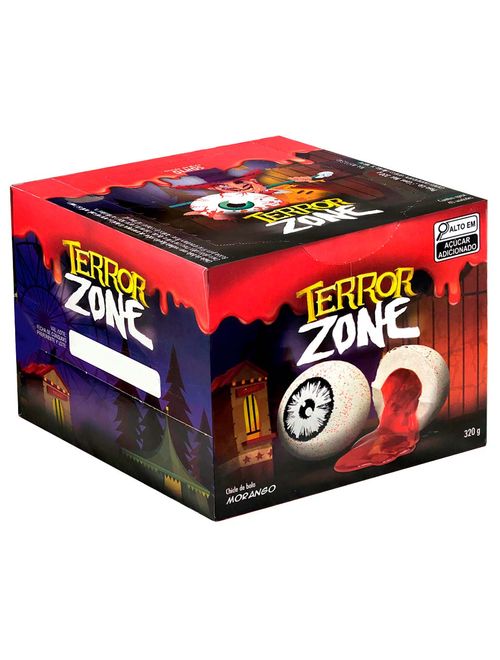 Chiclete Terror Zone Halloween Olhos Morango 320g - Sukest