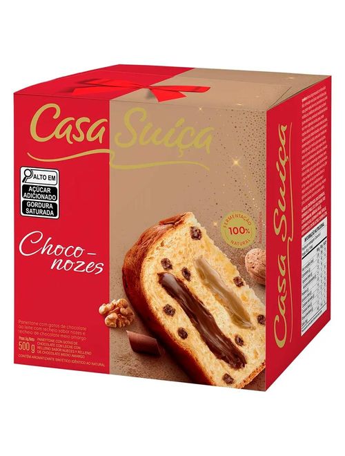 Panettone Recheado Choco-Nozes 500g - Casa Suíça