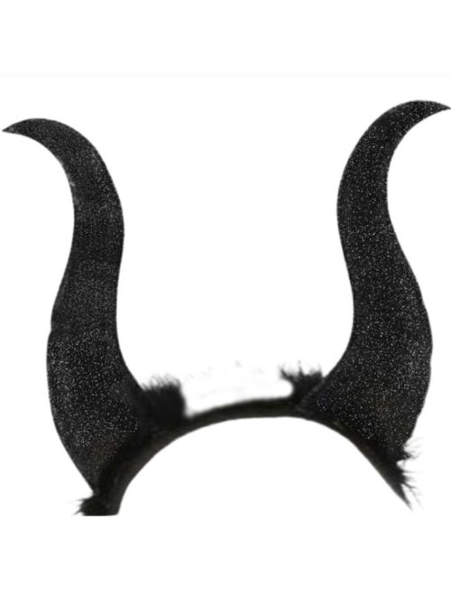 Halloween Fantasia Tiara Chifres Brilhantes Preto - Issam