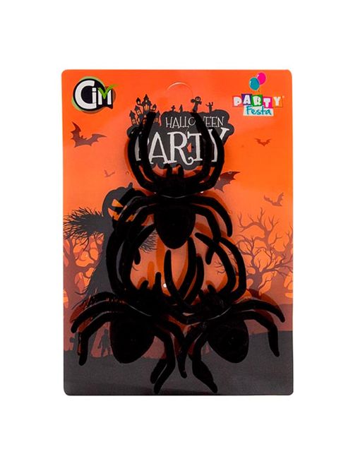 Halloween Enfeite Aranha Veludo Decorativa c/3 - Issam