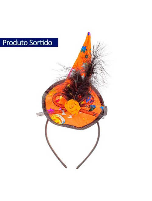 Halloween Fantasia Tiara Chapéu Bruxa Pena Sortido Un - Cim