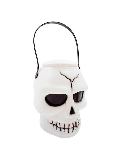 Halloween Enfeite Balde Lanterna de Caveira com Som e Luz - Cim