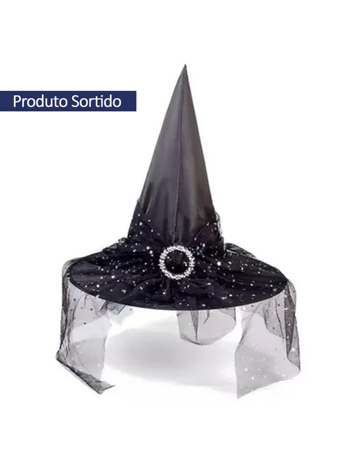 Halloween Fantasia Chapéu de Bruxa Véu Sortido - Popper