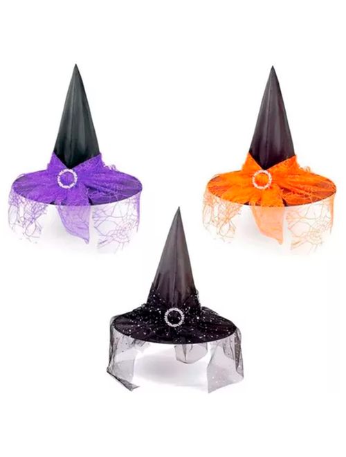 Halloween Fantasia Chapéu de Bruxa Véu Sortido - Popper