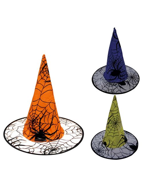 Halloween Fantasia Chapéu de Bruxa Teia de Aranha Sortido Ref.H012 - Silver Festas