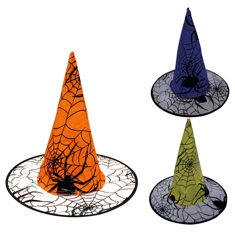 Halloween-Fantasia-Chapeu-de-Bruxa-Teia-de-Aranha-Sortido-Ref.H012---Silver-Festas