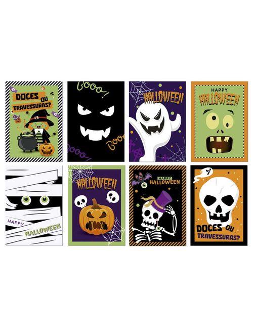 Halloween Cartazes Decorativos Treats 25x35cm c/8 - Carber