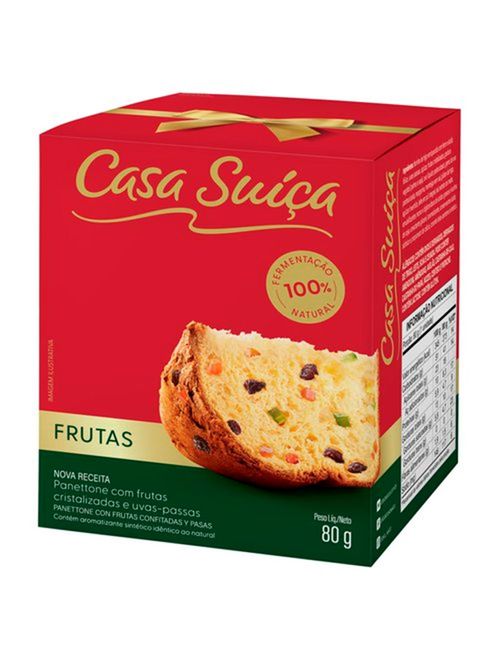 Mini Panettone Frutas Cristalizadas 80g - Casa Suíça