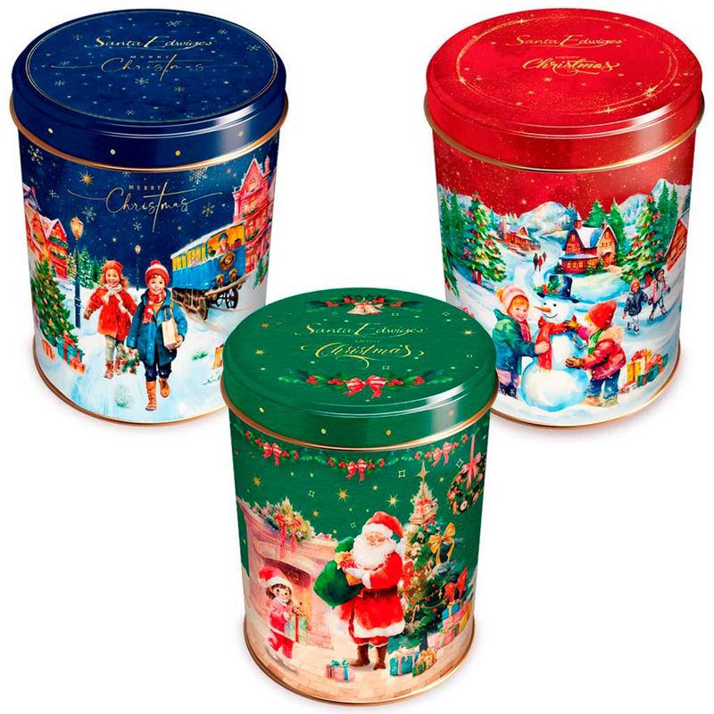 Kit-6-Latas-Colecionaveis-Mini-Butter-Cookies-Natal-100g---Santa-Edwiges