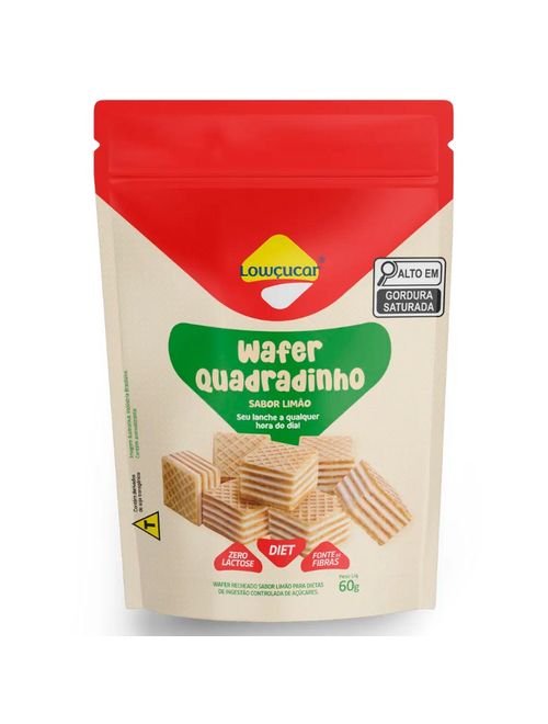 Biscoito Wafer Quadradinho Limão 60g - Lowçúcar