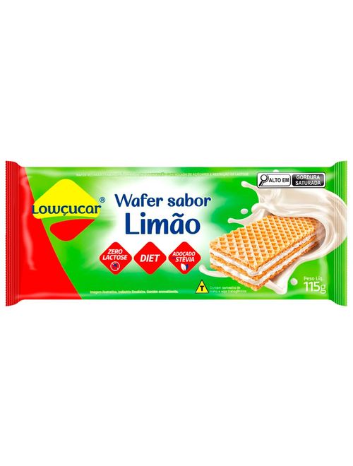 Biscoito Wafer Recheado Diet Limão 115g - Lowçúcar