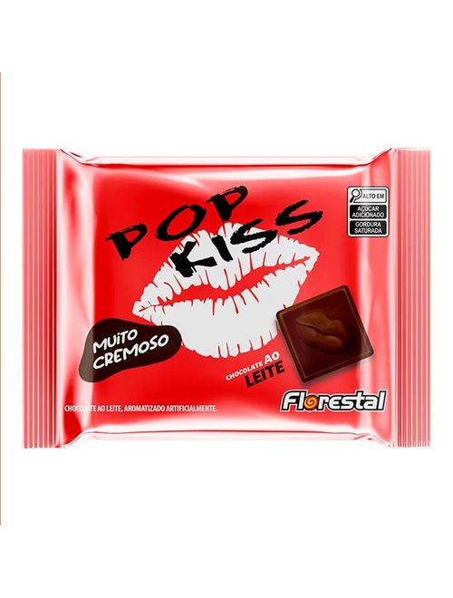 Mini Tablete de Chocolate Pop Kiss Ao Leite 20g - Florestal