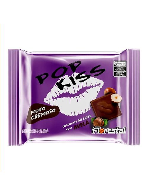 Mini Tablete de Chocolate Pop Kiss Avelã 20g - Florestal