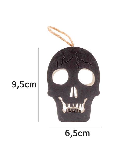 Halloween Enfeite Luminária LED Caveira 9,5cm - Cim
