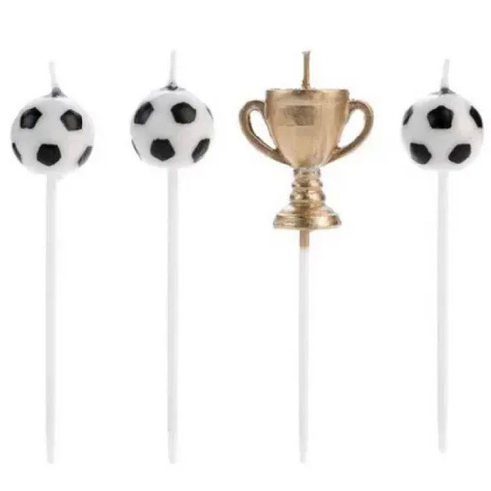Vela de Aniversário Futebol c/4 - Silver Festas