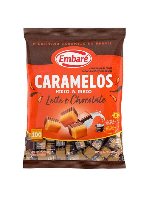 Bala de Caramelo Leite e Chocolate 660g - Embaré