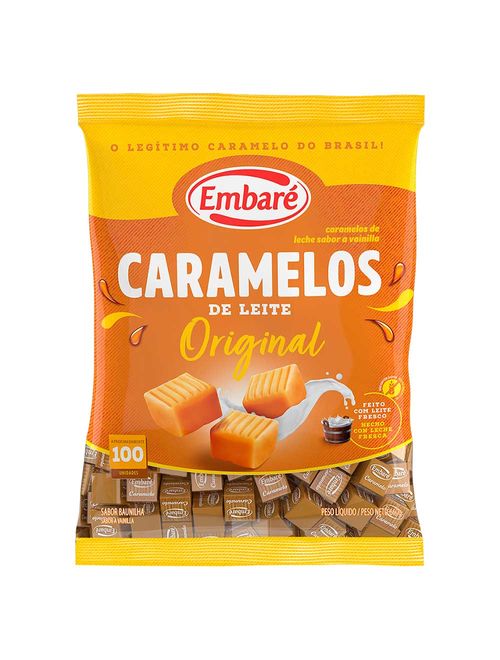 Bala de Caramelo Leite Sabor Baunilha 660g - Embaré