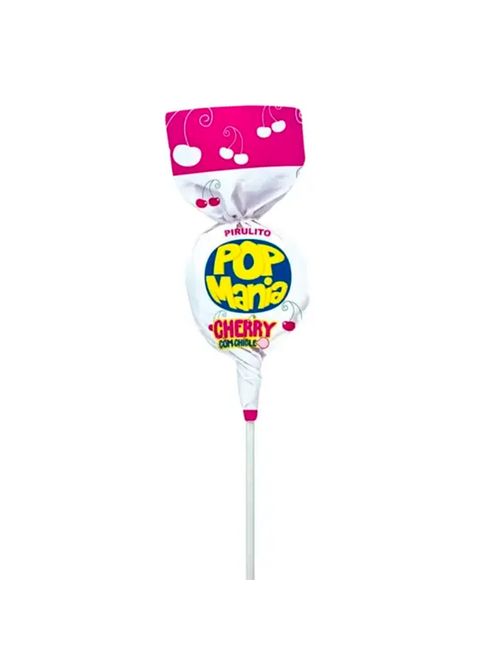 Pirulito Pop Mania Cherry Recheio Chiclete 500g - Riclan