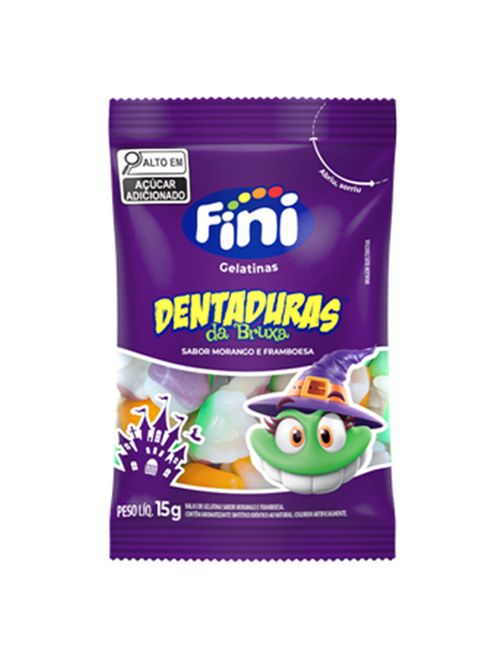 Mini Bala de Gelatina Dentadura da Bruxa 15g c/12 - Fini
