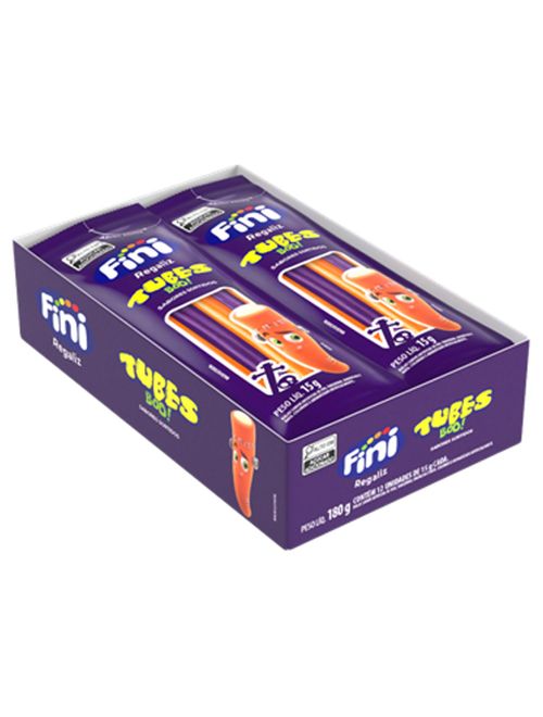 Mini Bala de Gelatina Tubes Halloween Boo! c/12 - Fini