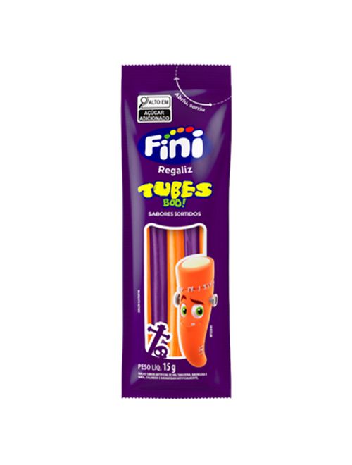Mini Bala de Gelatina Tubes Halloween Boo! c/12 - Fini