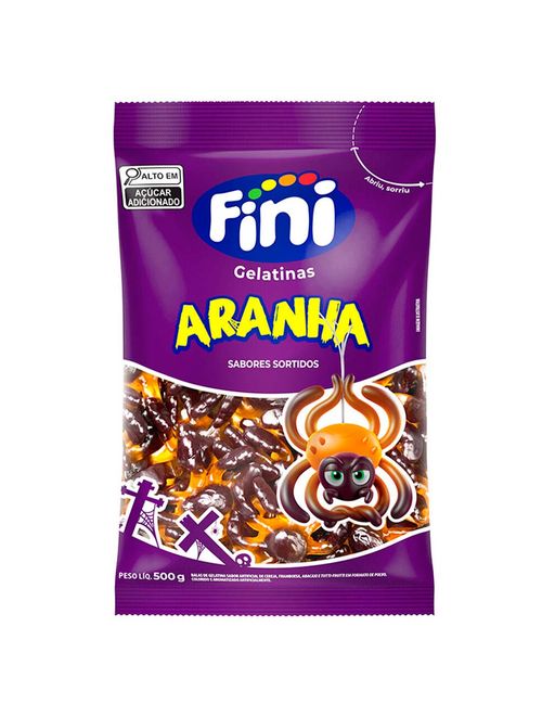 Bala de Gelatina Aranha Pêssego e Amora 500g - Fini