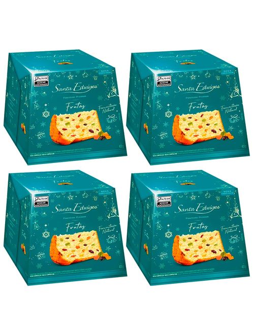 Kit com 4 Panettone Frutas Premium 400g - Santa Edwiges