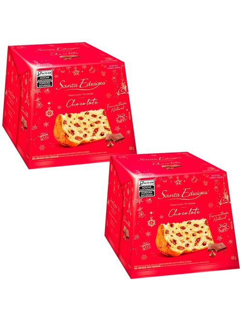 Kit com 2 Panettone Gotas Chocolate Premium 400g - Santa Edwiges