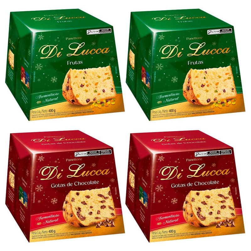 Kit-com-2-Panetone-Gotas-de-Chocolate---2-Frutas-400g---Di-Lucca