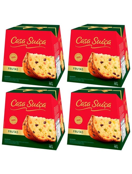 Kit com 4 Panettone Frutas 400g - Casa Suíça