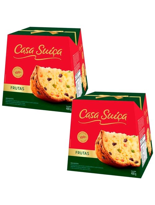 Kit com 2 Panettone Frutas 400g - Casa Suíça