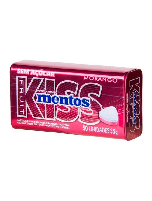 Pastilha Mentos Kiss Fruit Morango c/12 - Perfetti