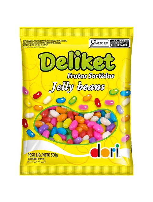 Bala de Goma Confeitada Deliket Jelly Beans Frutas Sortidas 500g - Dori