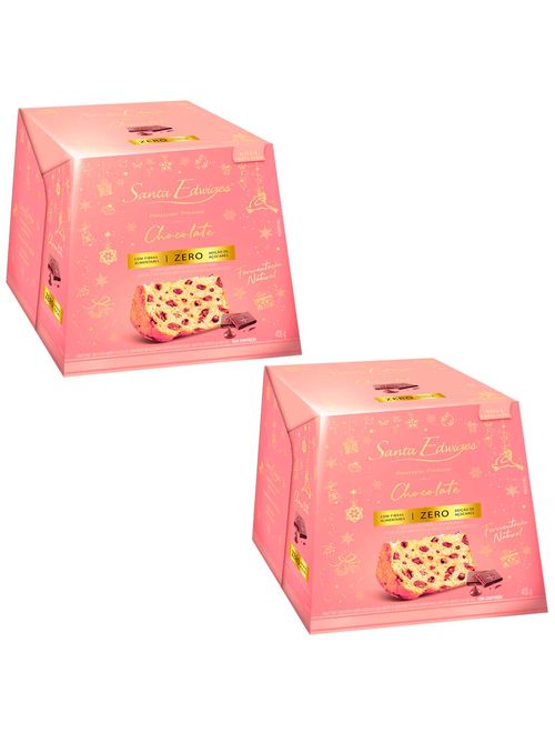 Kit com 2 Panettone Zero Gotas de Chocolate 400g - Santa Edwiges