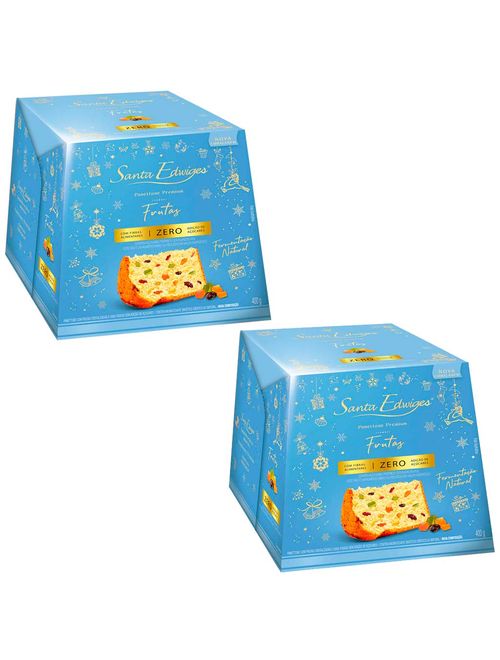 Kit com 2 Panettone Zero Frutas Cristalizadas 400g - Santa Edwiges