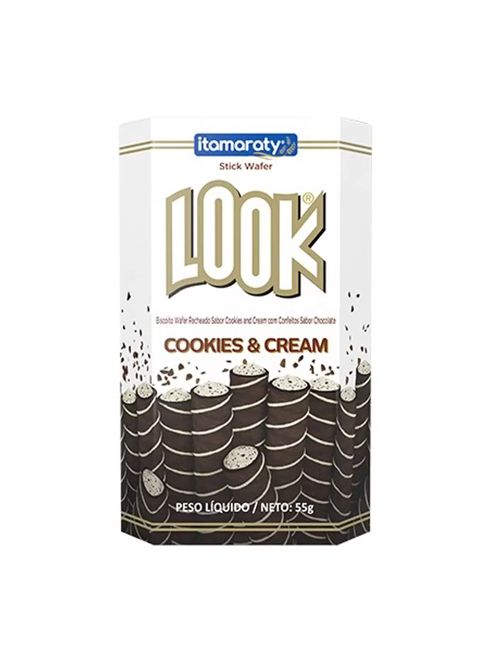 Tubinho de Wafer Look Cookies e Creme 55g - Itamaraty