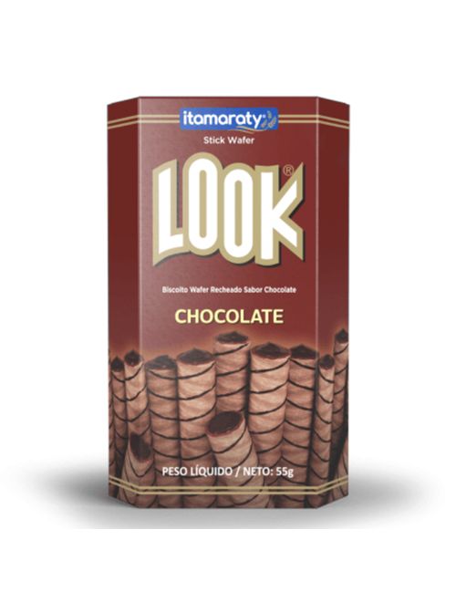 Tubinho de Wafer Look Chocolate 55g c/20 - Itamaraty