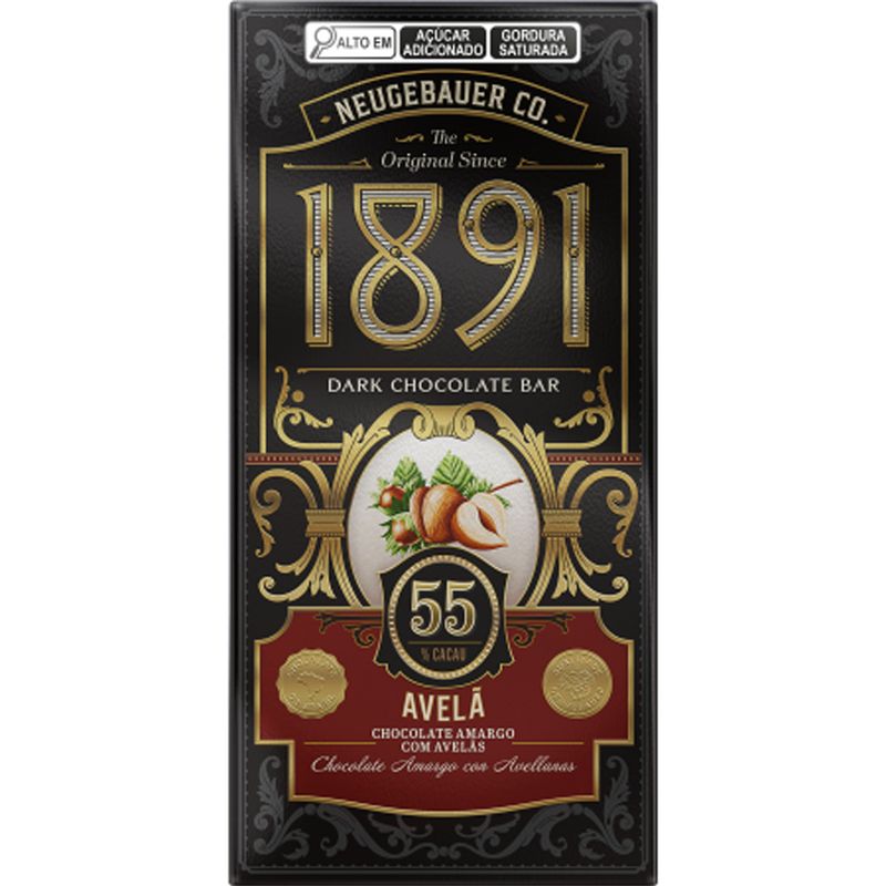 Tablete-de-Chocolate-1891-Amargo-com-Avelas-55--Cacau-90g---Neugebauer