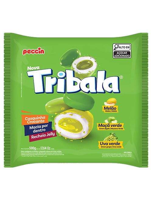 Bala Tribala Recheada 3 Frutas Verdes 500g - Peccin
