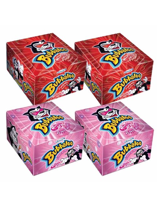 Kit com 4 caixas c/60 Chiclete Bubbaloo - 2 Fruta +2 Morango