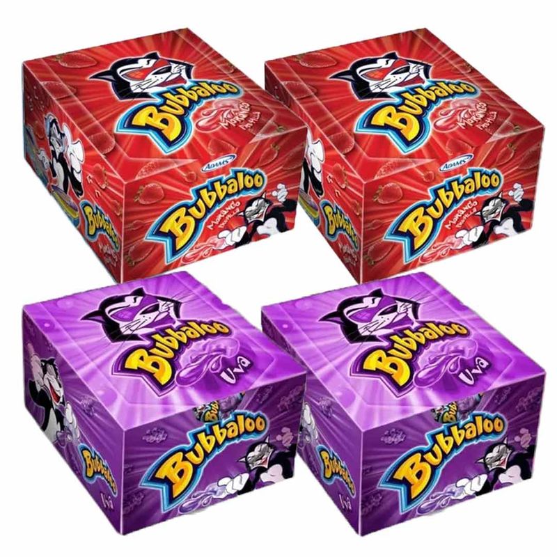 Kit-com-4-caixas-c-60-Chiclete-Bubbaloo---2-Morango--2-Uva