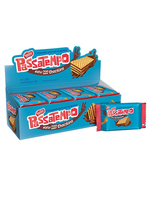 Biscoito Passatempo Wafer Chocolate 20g c/28 - Nestlé