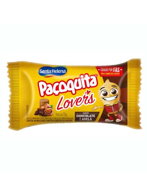 Paçoca Chocolate e Avelã Paçoquita Lovers c/8 - Santa Helena