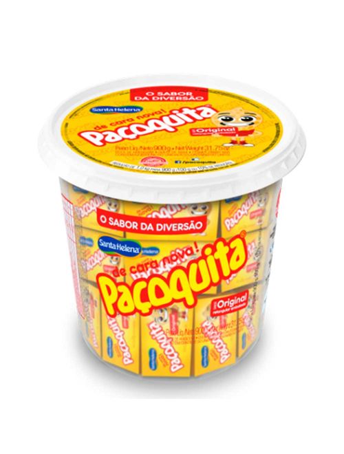 Paçoca Quadrada Embalada Paçoquita Pote c/50 - Santa Helena