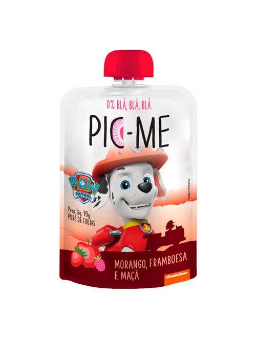 Purê de Frutas Pic Me Patrulha Canina Morango, Framboesa e Maçã 90g - Globalbev