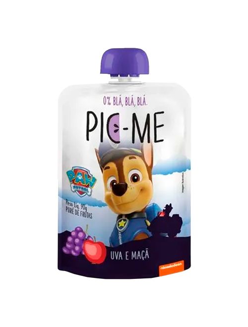 Purê de Frutas Pic Me Patrulha Canina Uva e Maçã 90g - Globalbev
