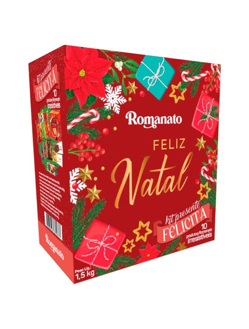 Kit Natalino Cesta Presente Felicitá 10 Itens 1,5kg - Romanato