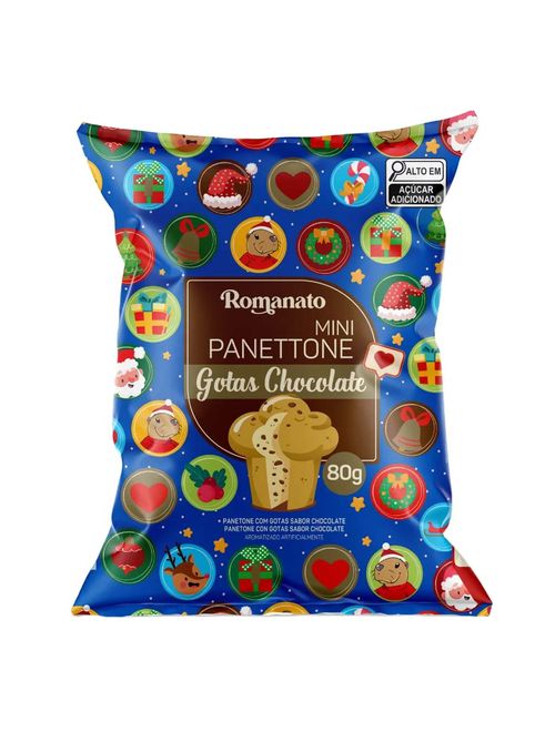 Mini Panettone Gotas de Chocolate 80g - Romanato
