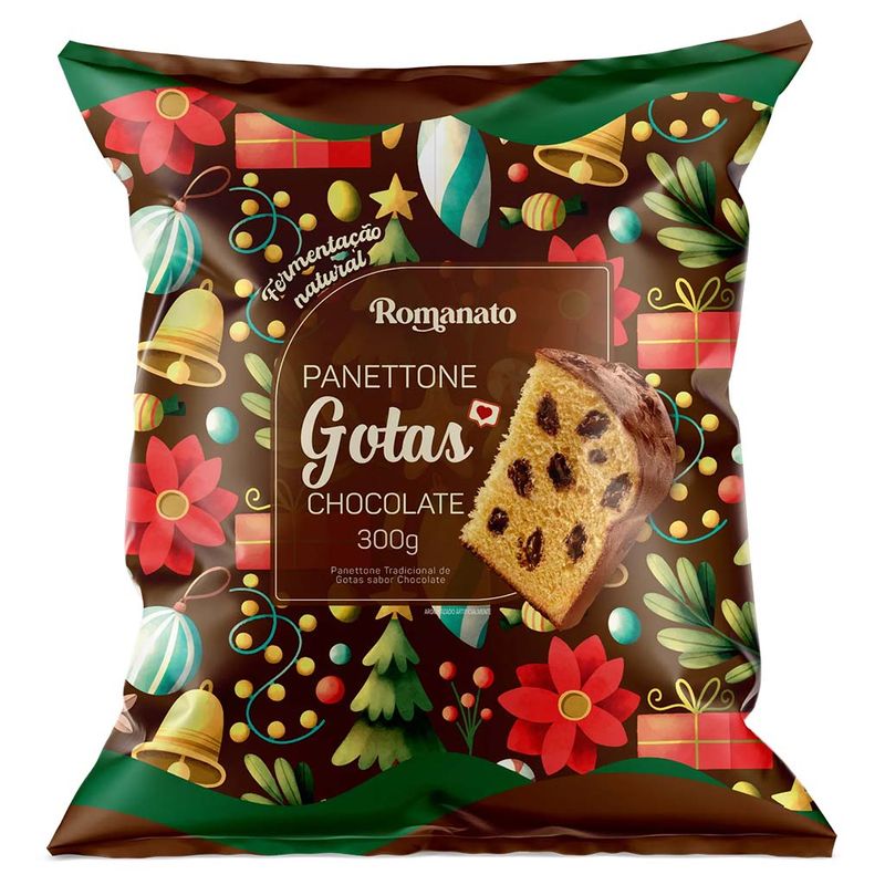 Panettone-Gotas-de-Chocolate-Flowpack-300g---Romanato